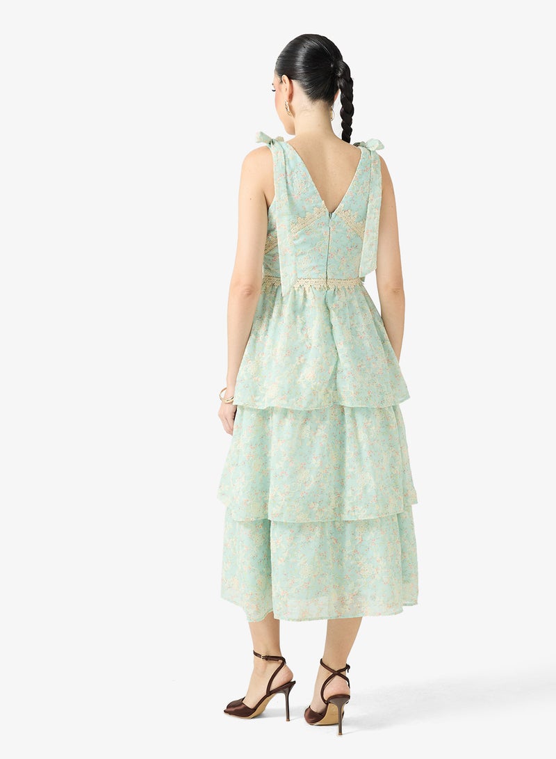 Just Me V-Neck Tiered Dress - Image 2